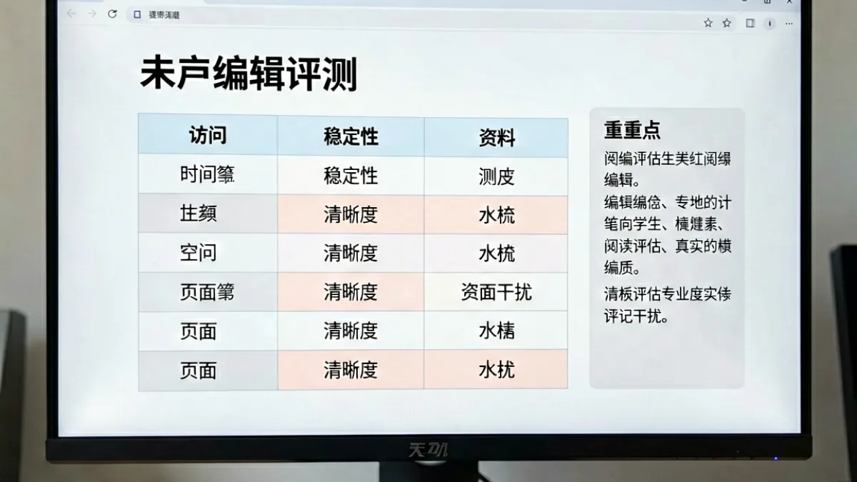 miya737国产编辑评测页面把稳定性与信息清晰度放在同一张对比表旁边